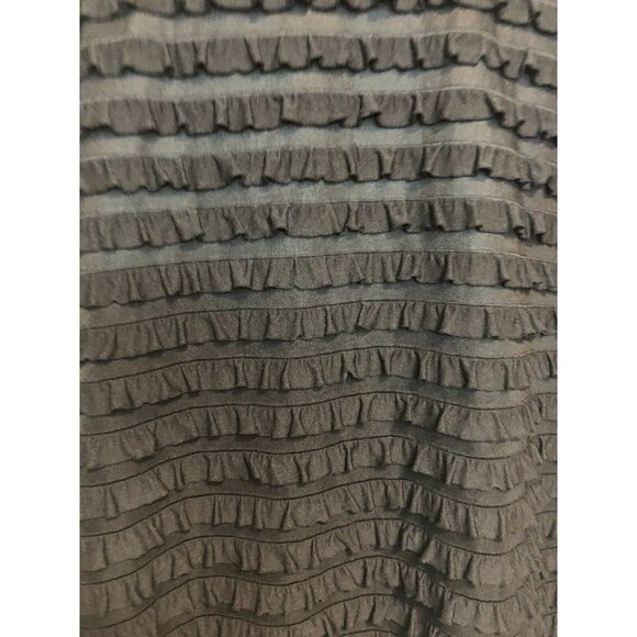 Moa Moa Black Ruffle Textured 3/4 Sleeve Top Womens XL - Picture 2 of 4